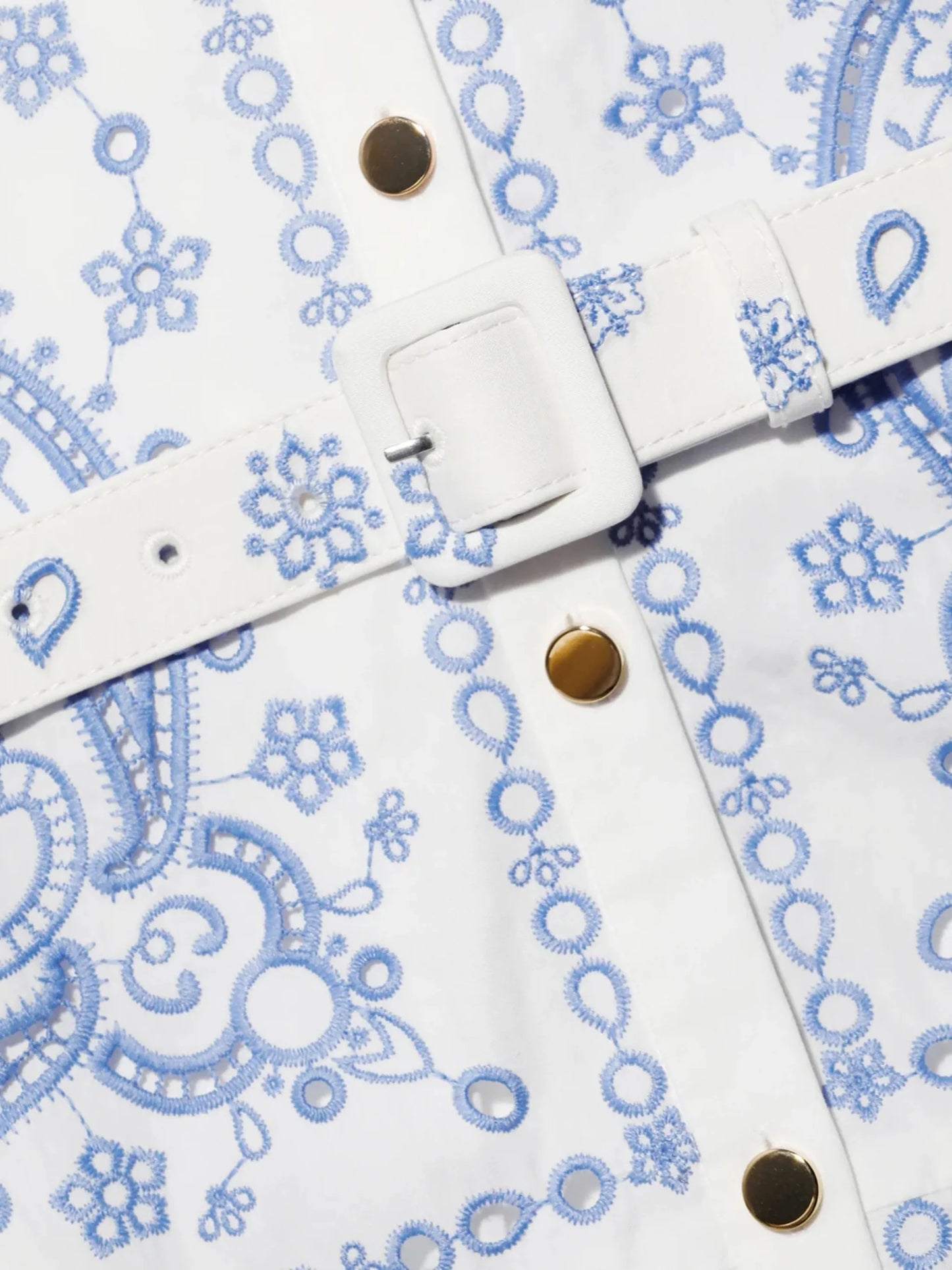 paisley-print belted shirt dress