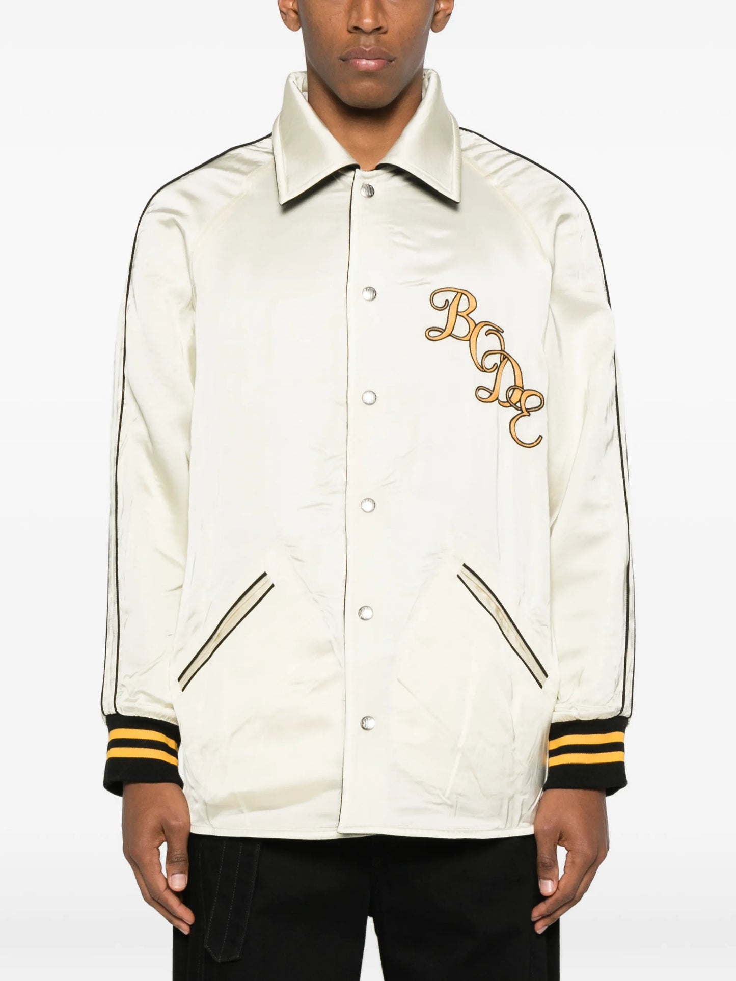 embroidered-stripe jacket