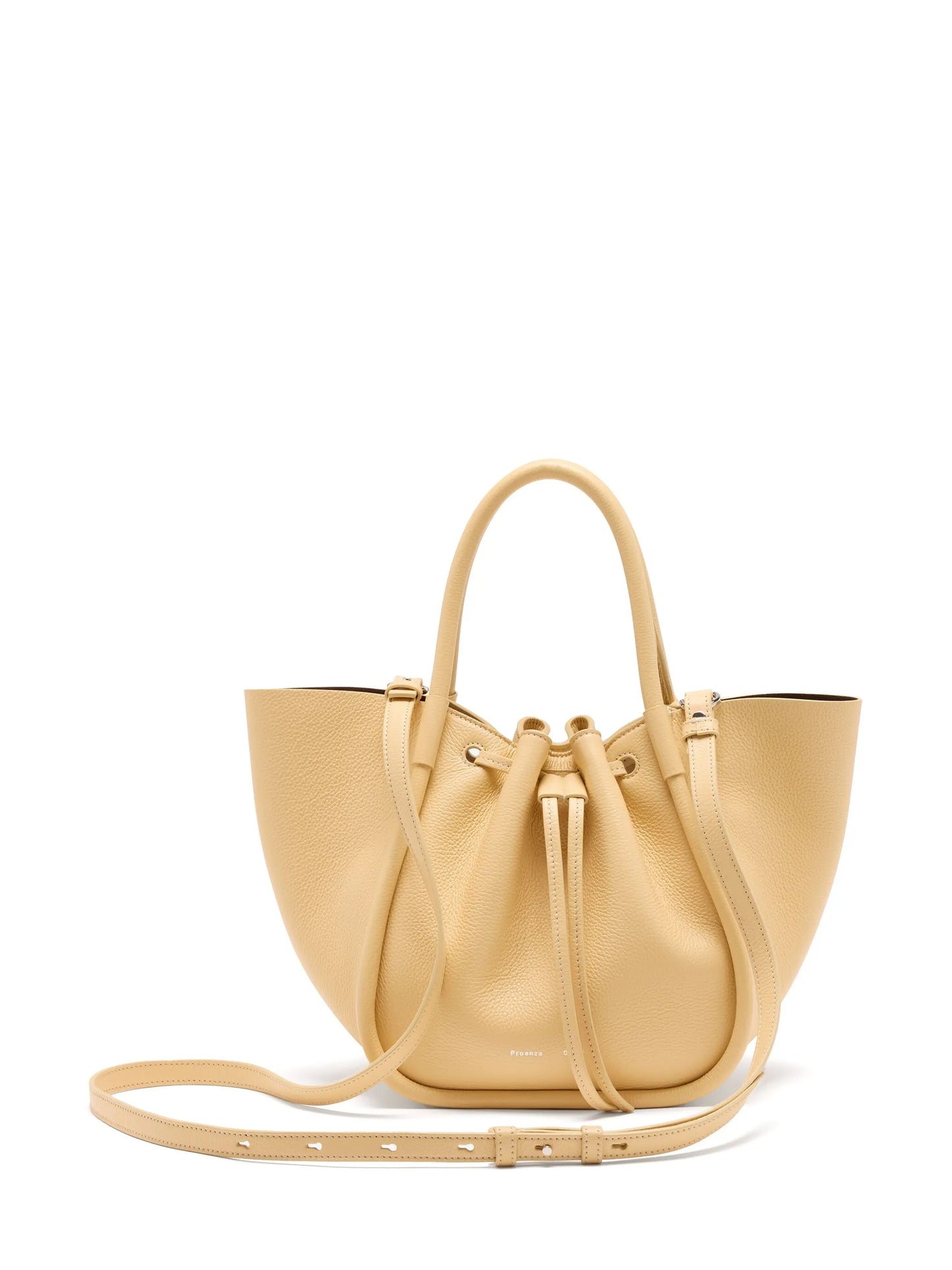 small ruched tote bag