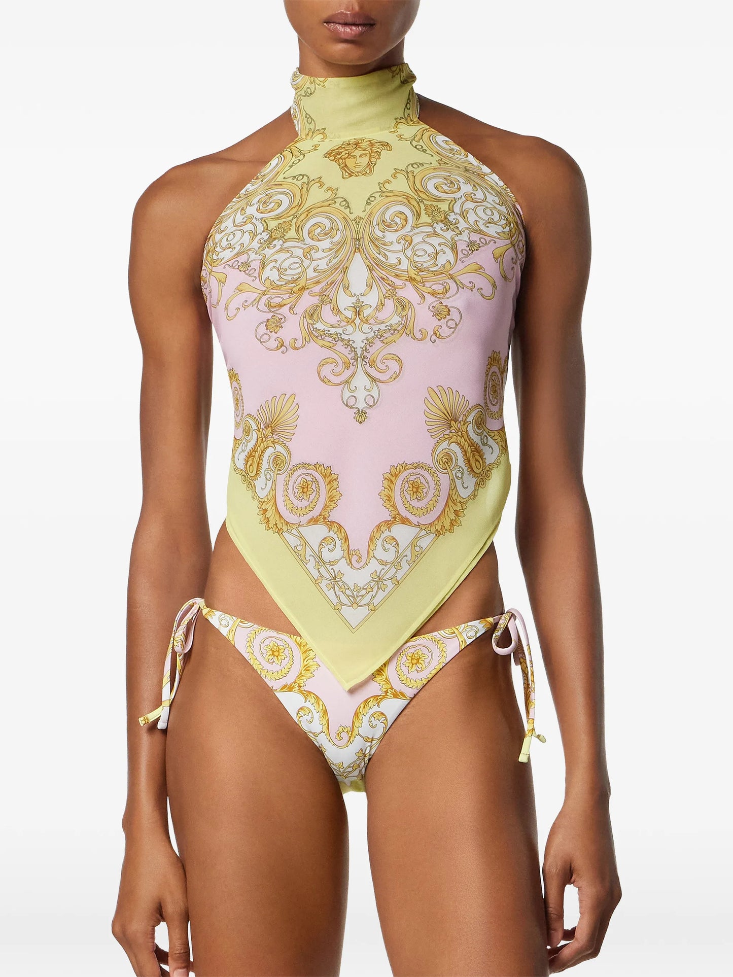 Barocco-print bikini top