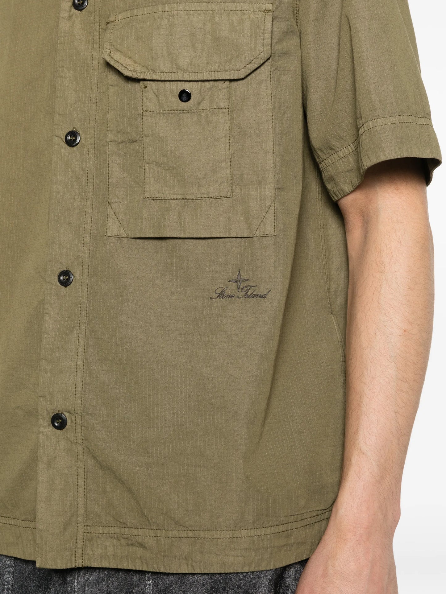 logo-embroidered shirt