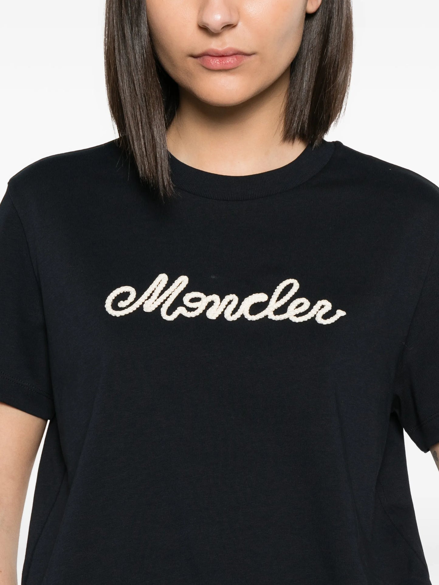 logo embroidery cotton T-shirt