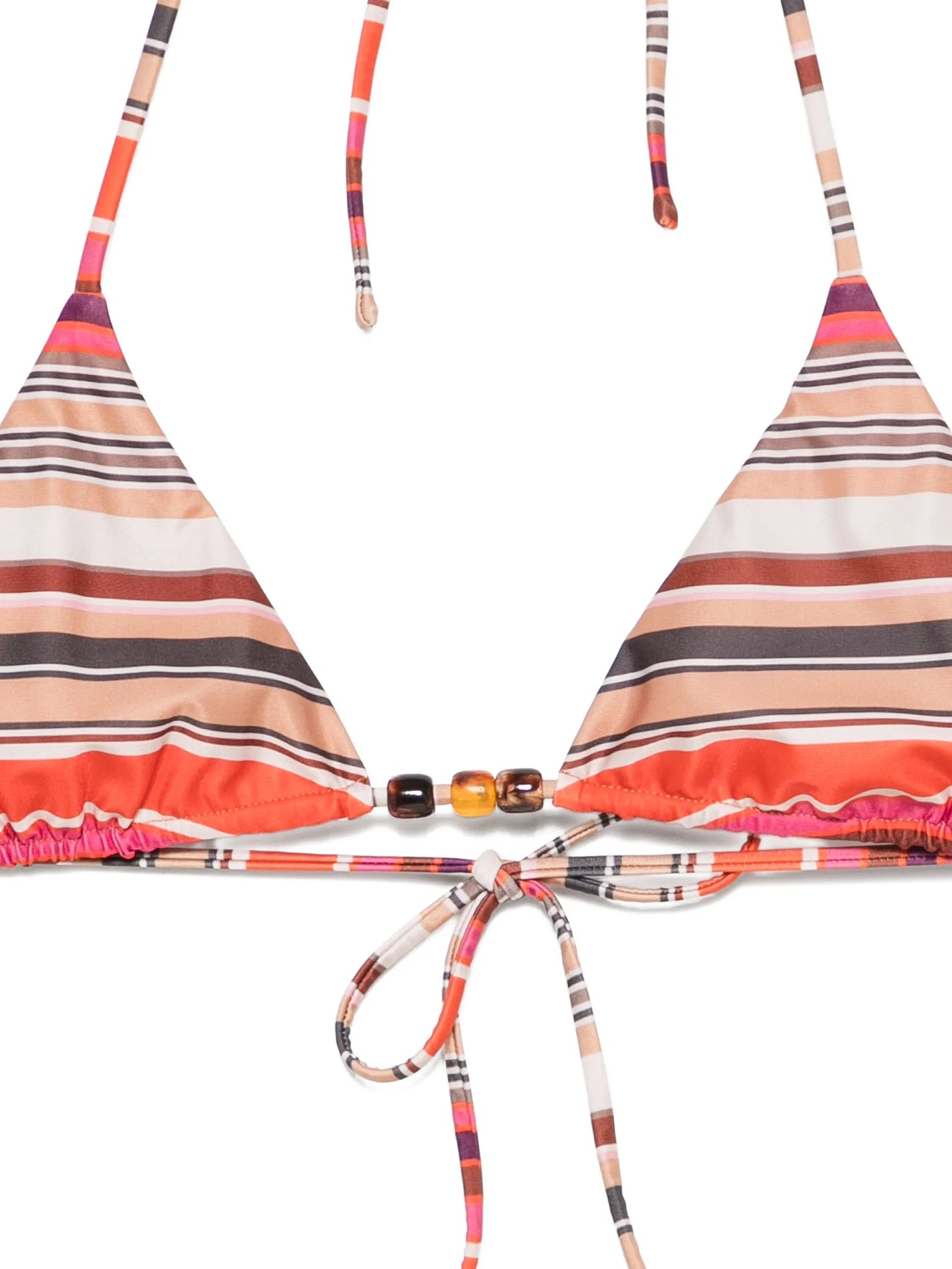 Leone striped-pattern bikini top