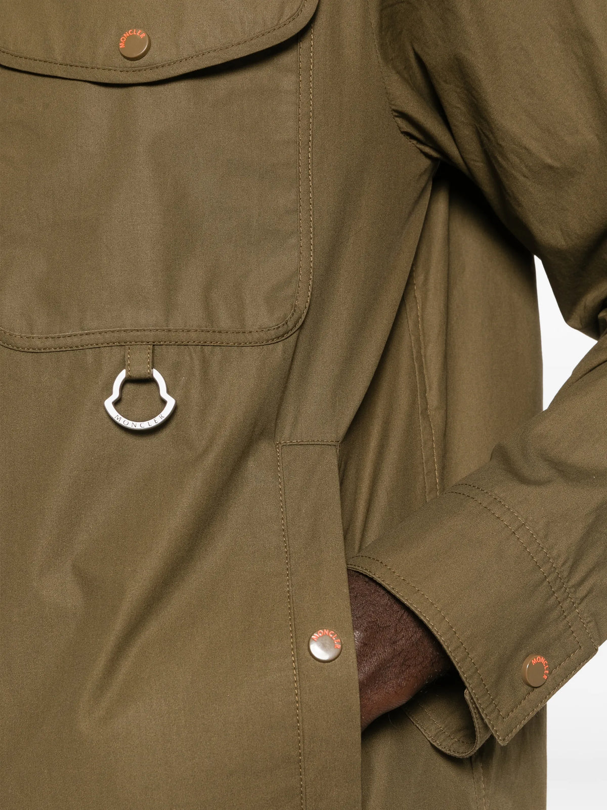 cotton poplin long sleeve zip-up shirt jacket
