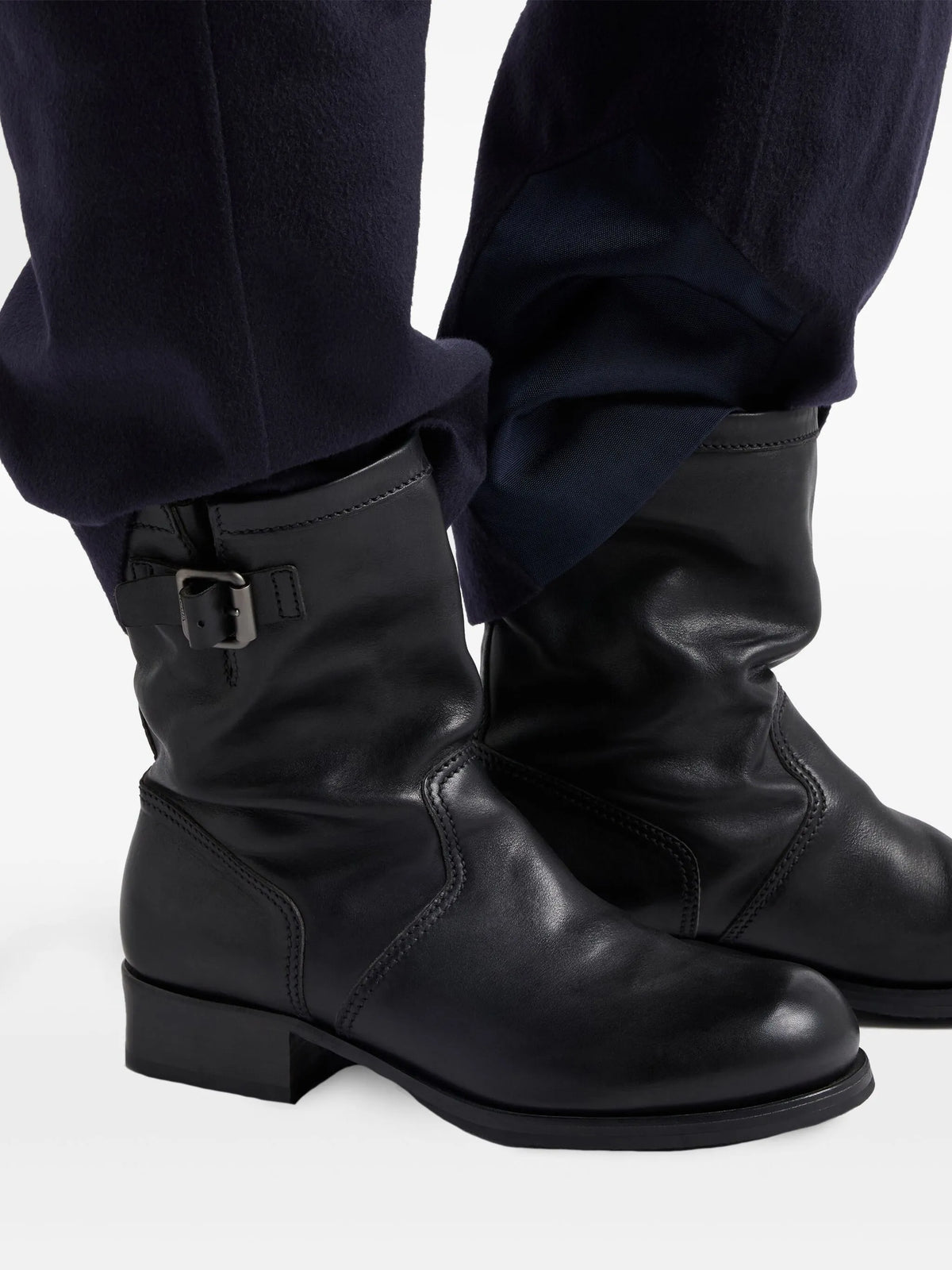 leather mid-calf boots