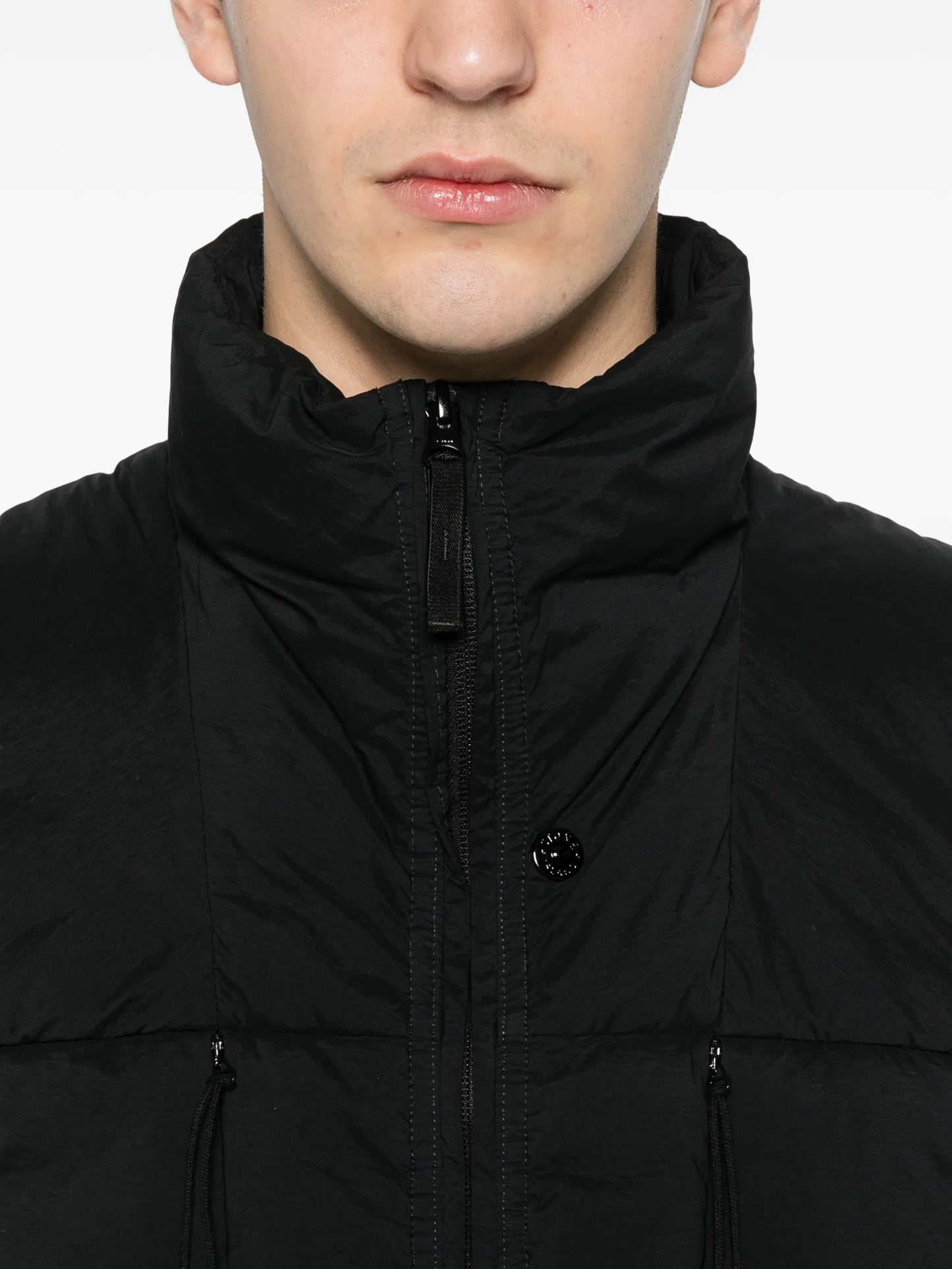 G100007 seamless tunnel nylon down-TC down vest with anti-drop