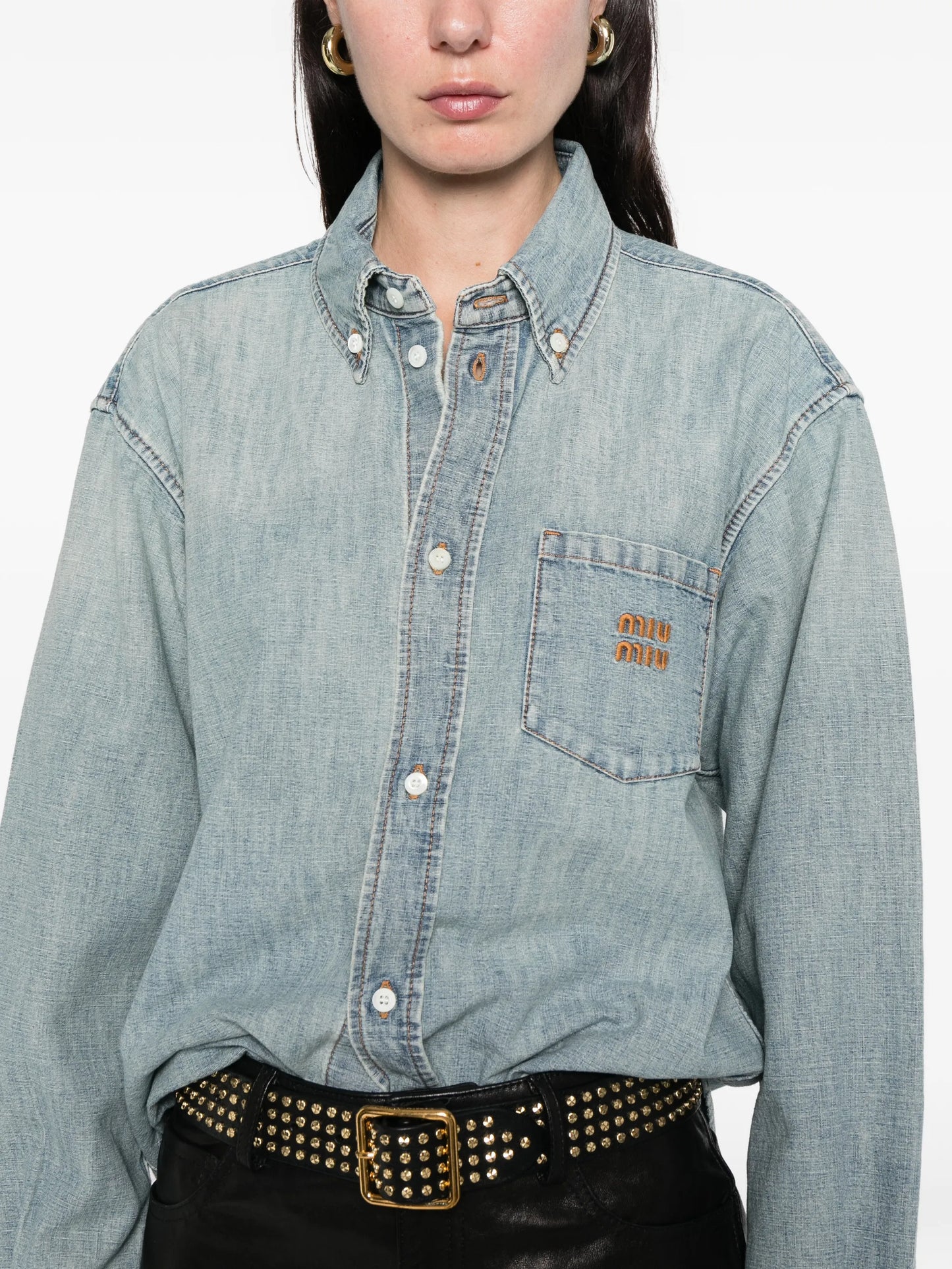 buttoned chambray shirt