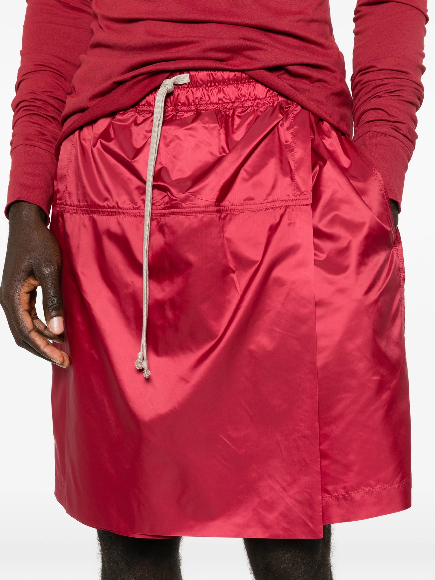 drawstring kilt shorts