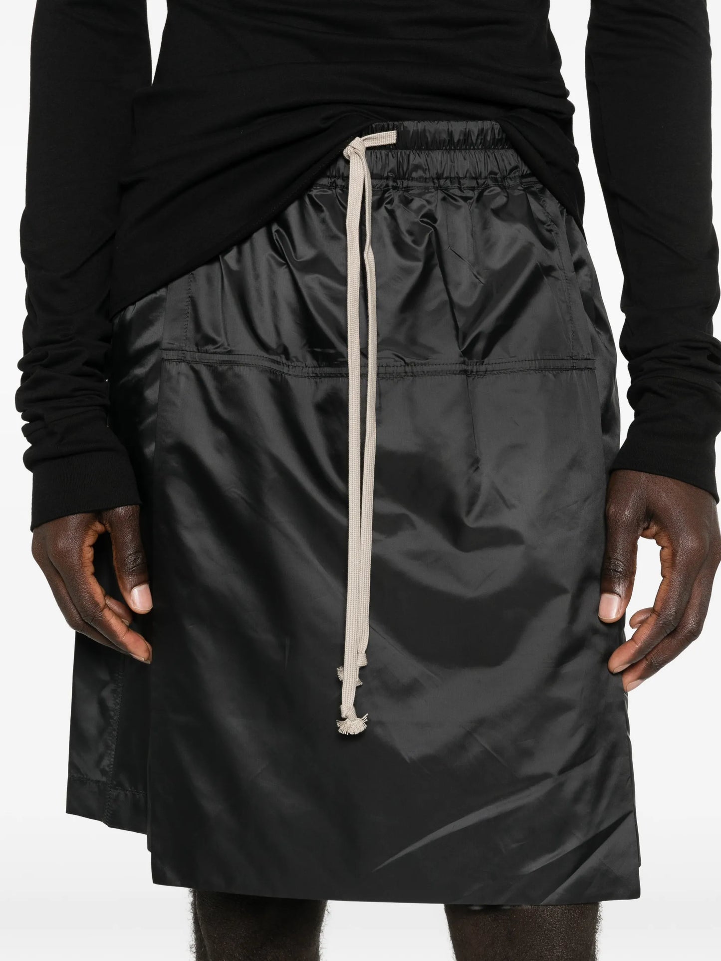drawstring kilt shorts