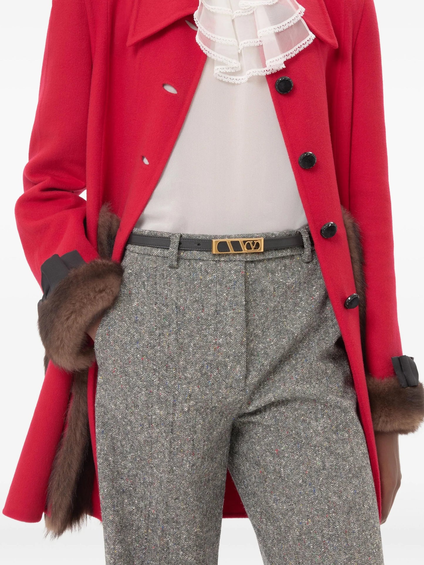 VLogo-signature rectangular-buckle belt