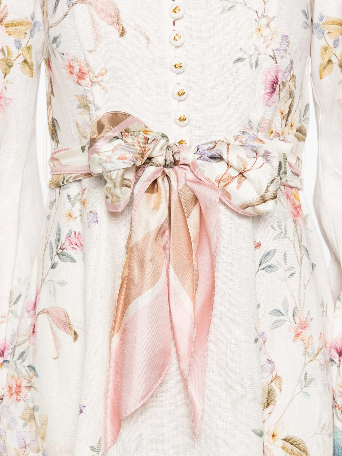 Rebellion button floral-print midi dress