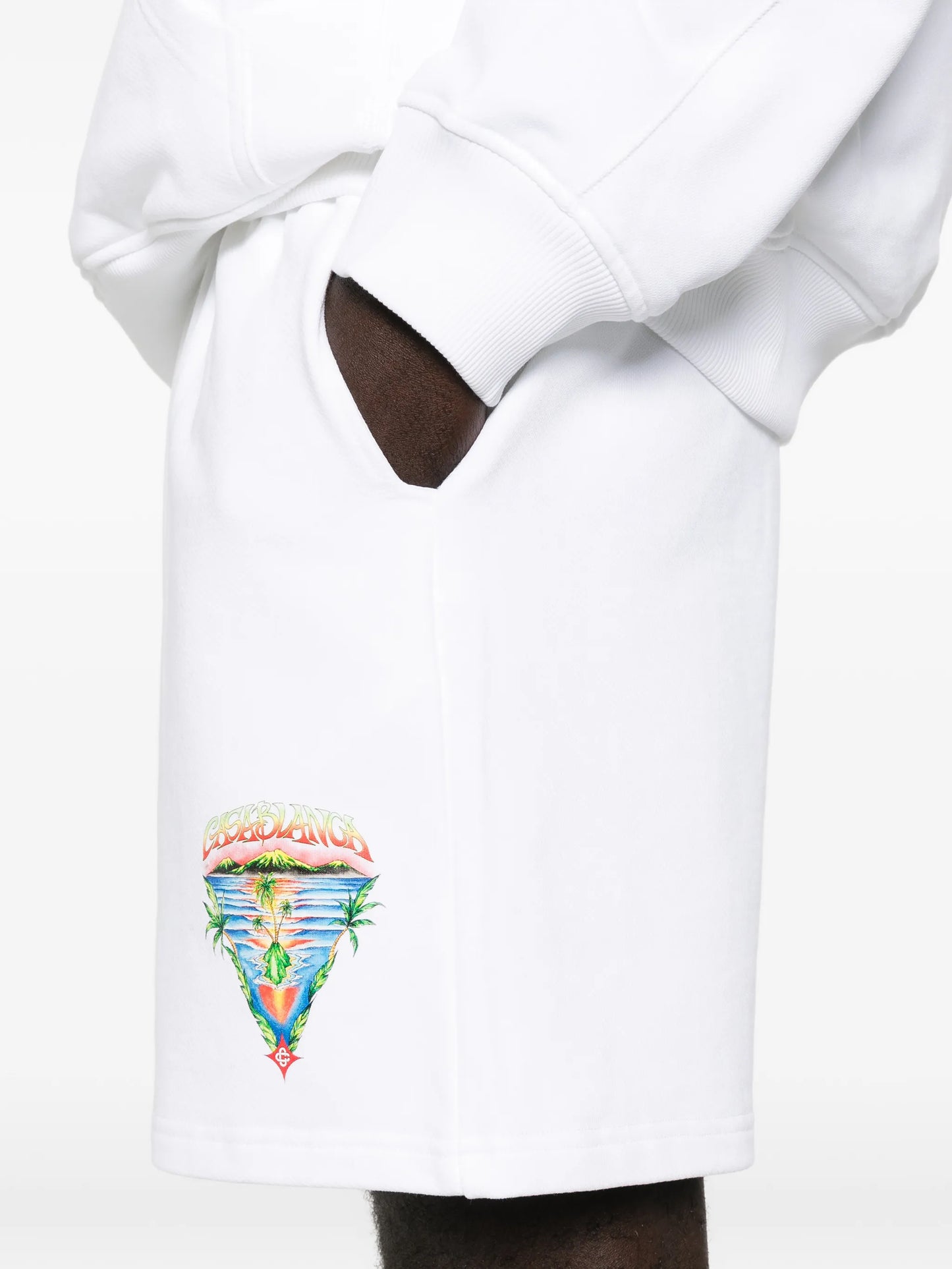 drawstring graphic track shorts