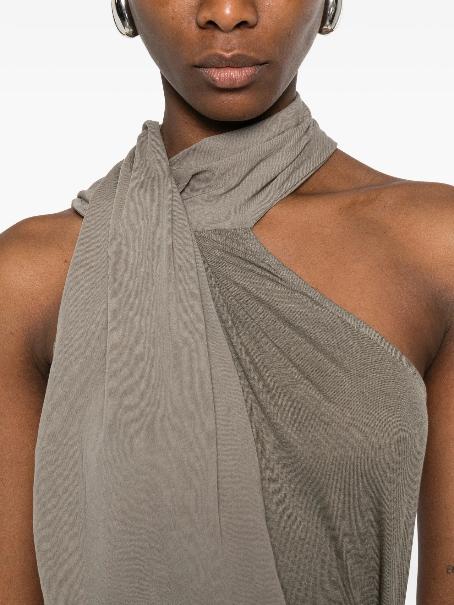 sleeveless draped-design top