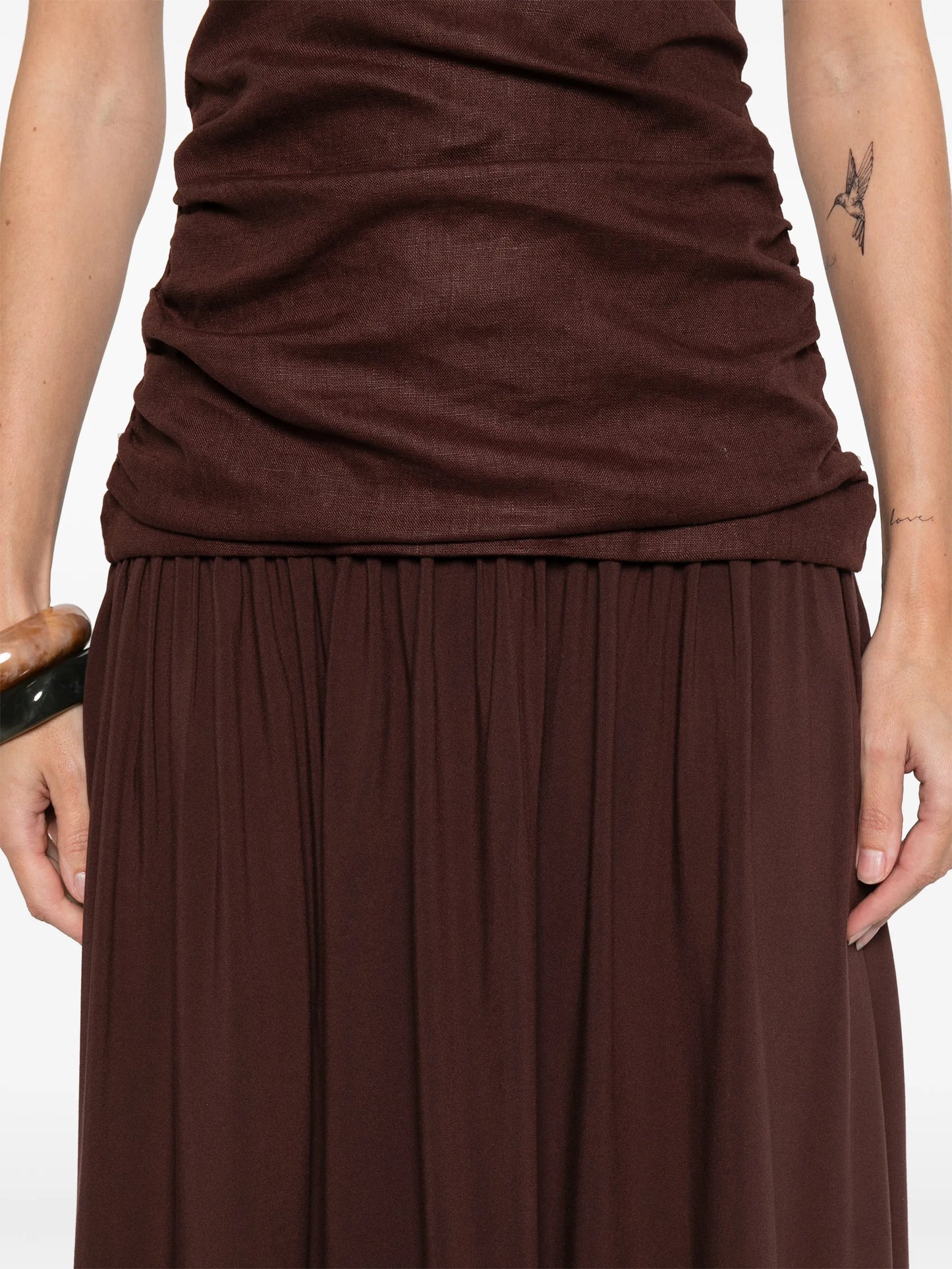 Tali ruched strapless dress