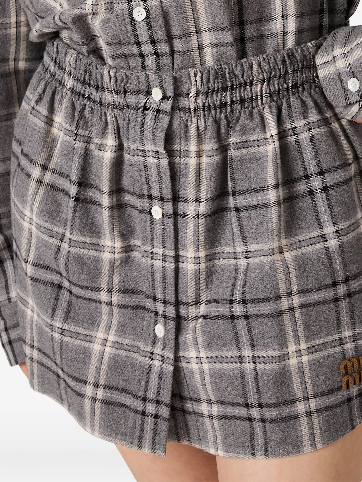 checked flannel miniskirt