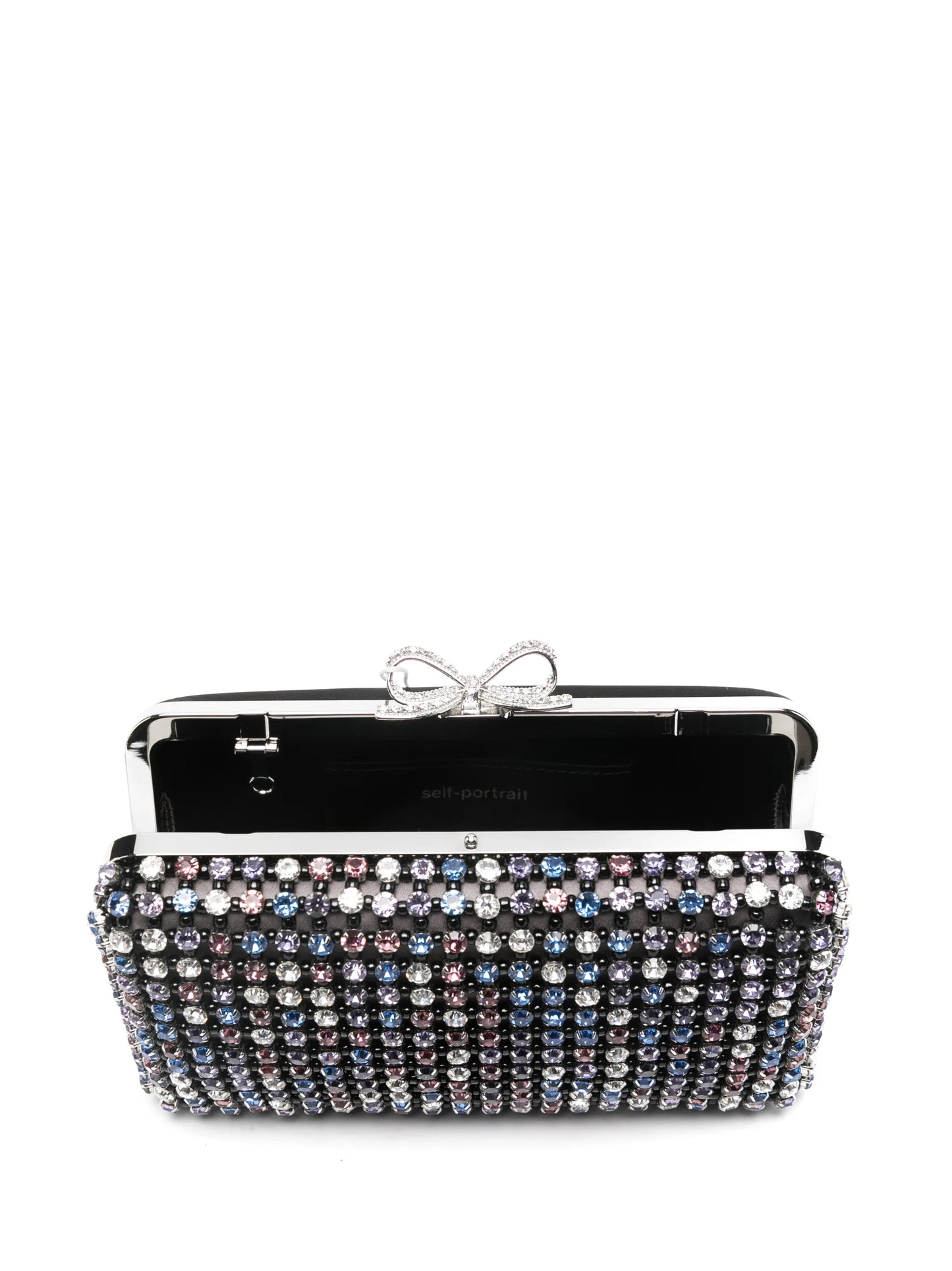 chainmail crystal-embellished mini clutch bag