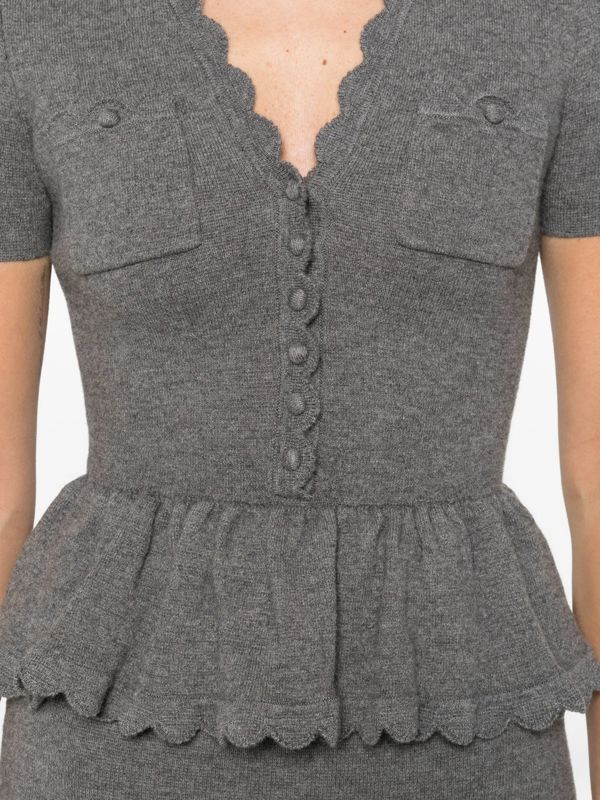 pocket peplum midi dress