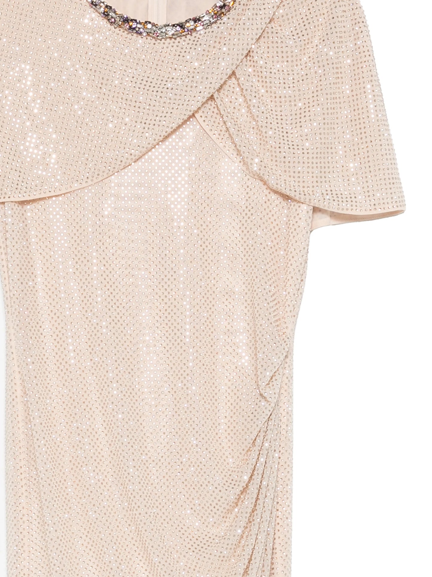 embellished draped maxi dress