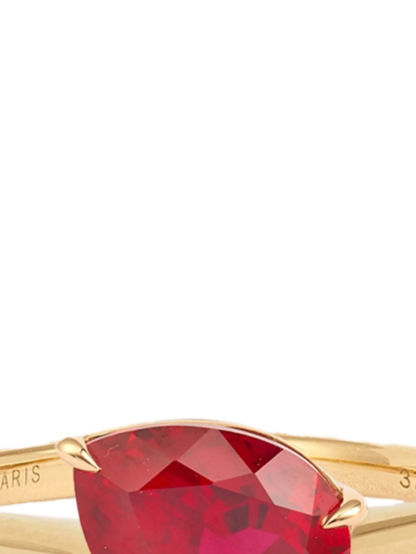 9K yellow gold Iris ruby ring