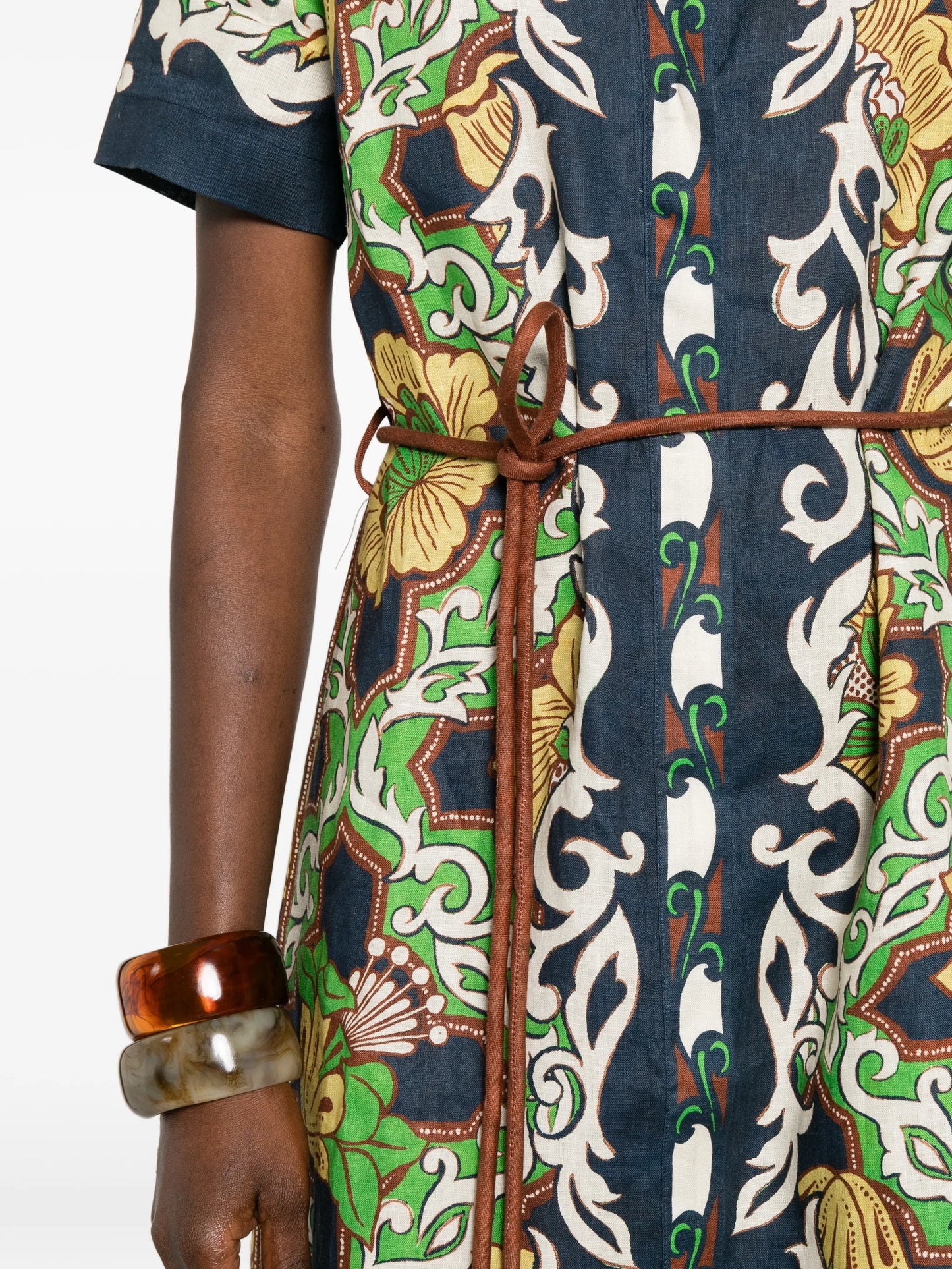Liana floral-print shirt midi dress