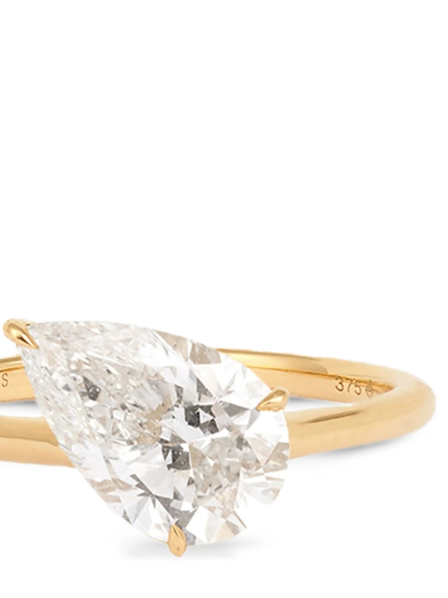 9K yellow gold Iris diamond ring