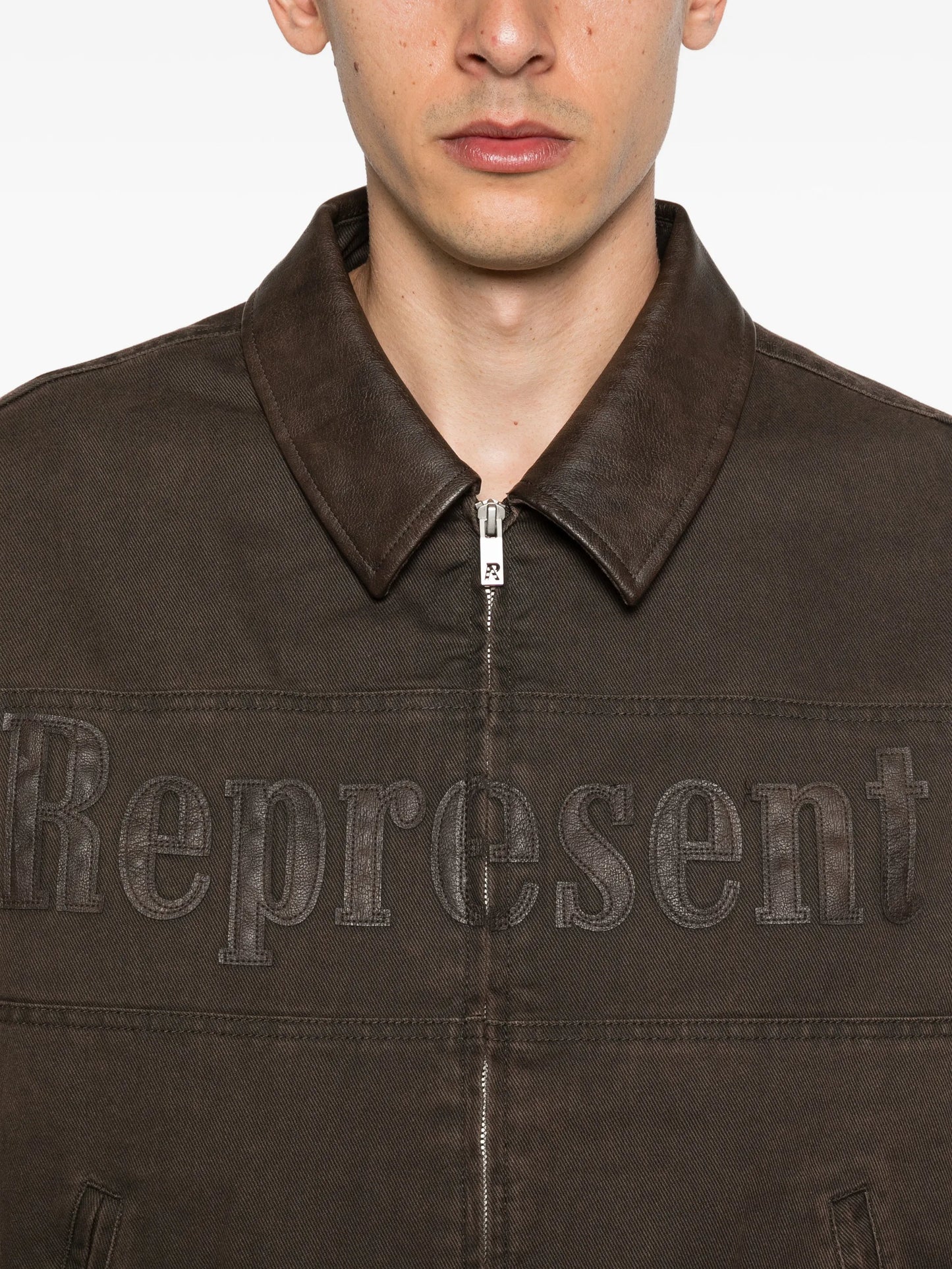 Roscoe logo collared bomber jacket