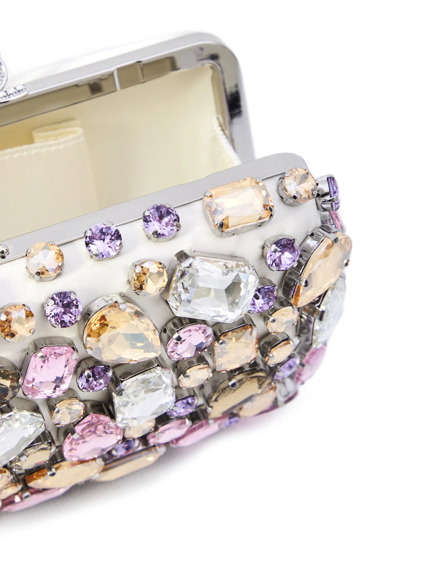 crystal embellished bow clutch
