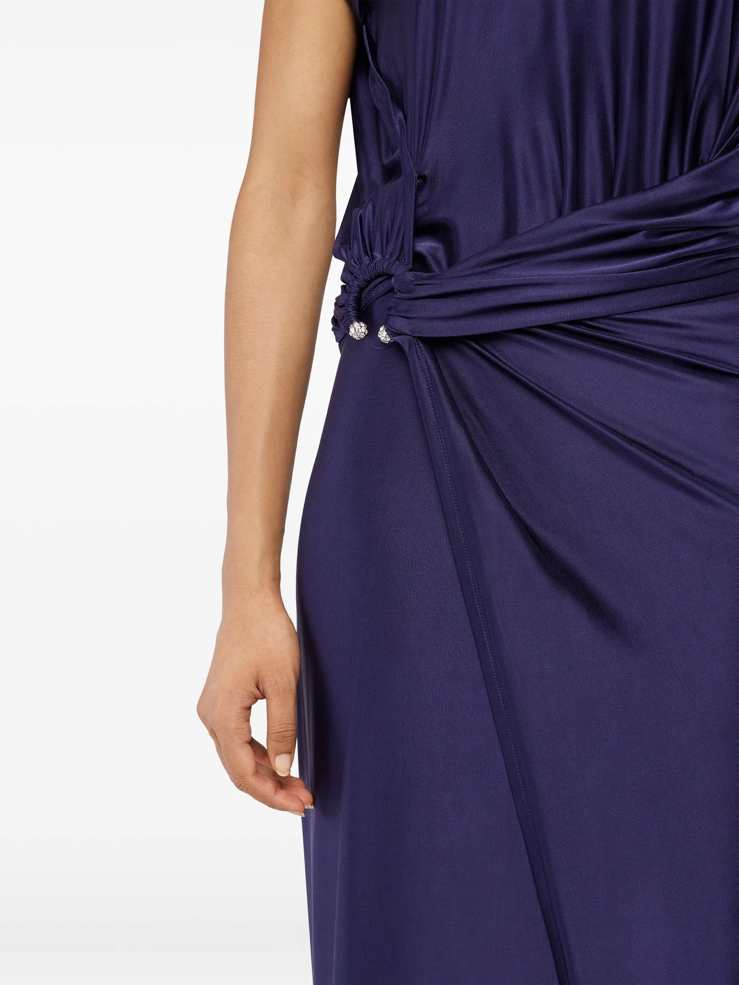 midi piercing-detail dress