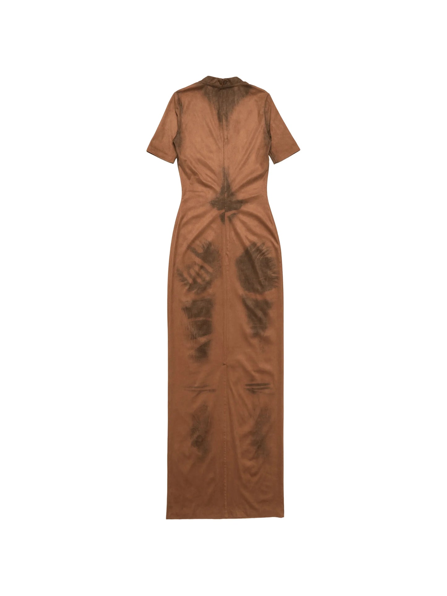 trompe-l’œil suede dress