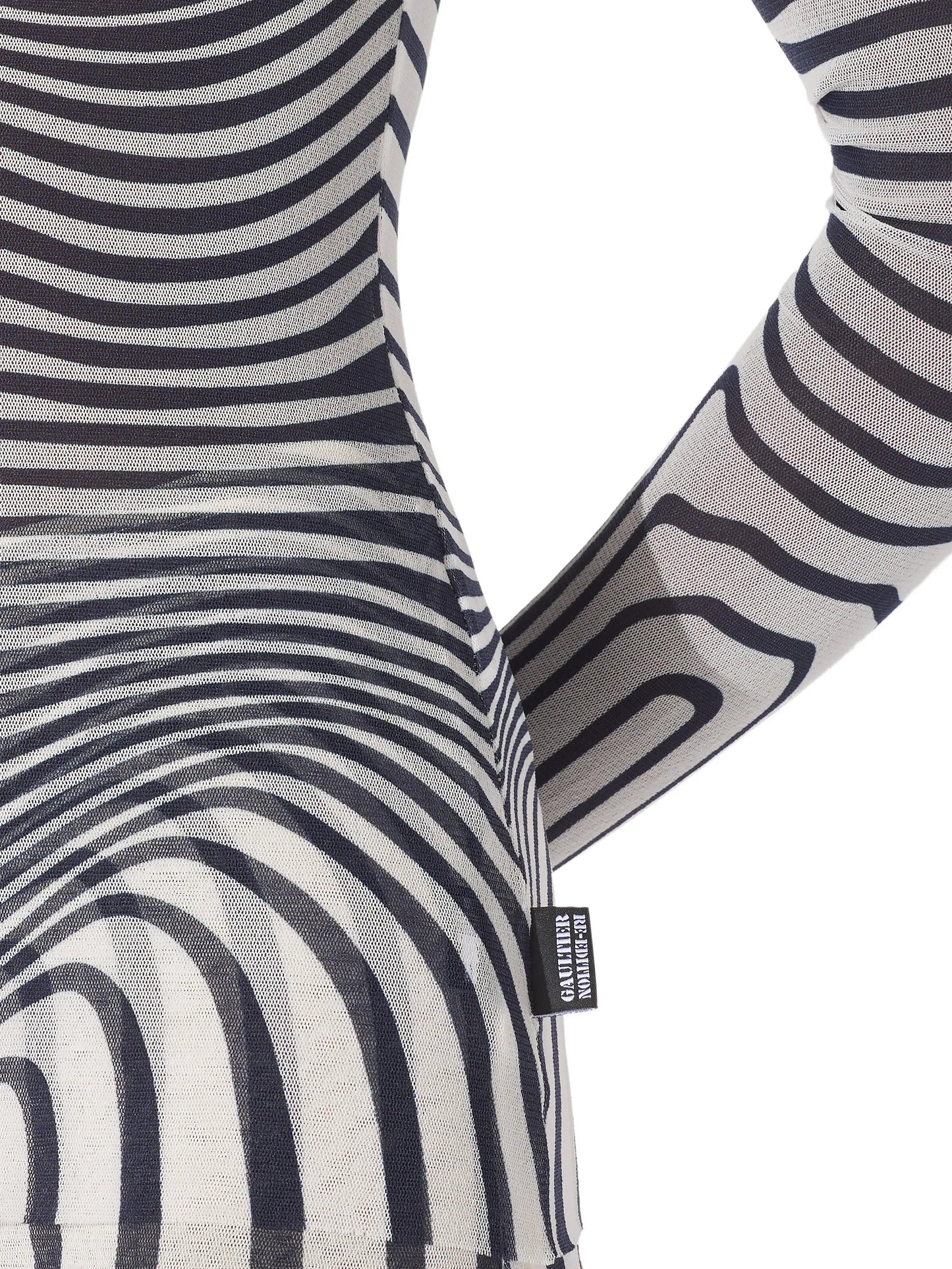 long-sleeve morphing-stripes top