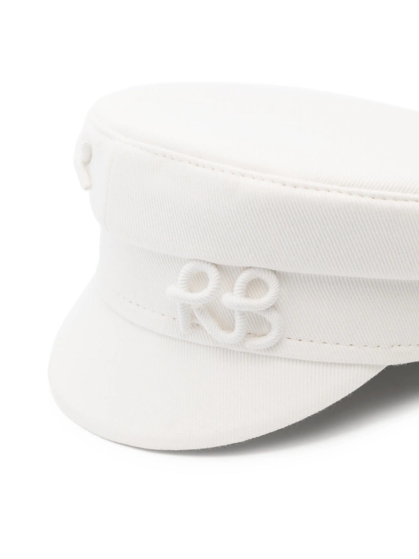monogram-embellished baker boy cap