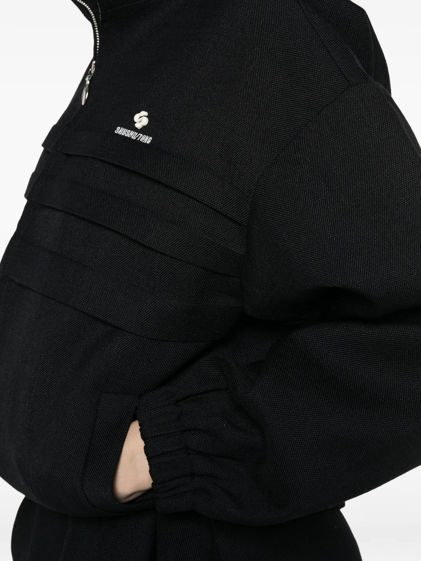 tucked-seam oversized jacket