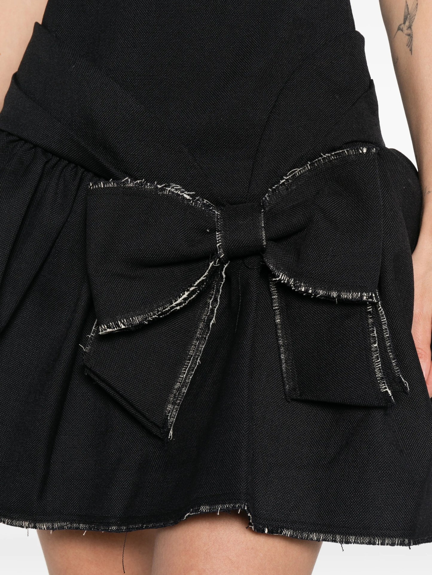deep u-neckline bow dress