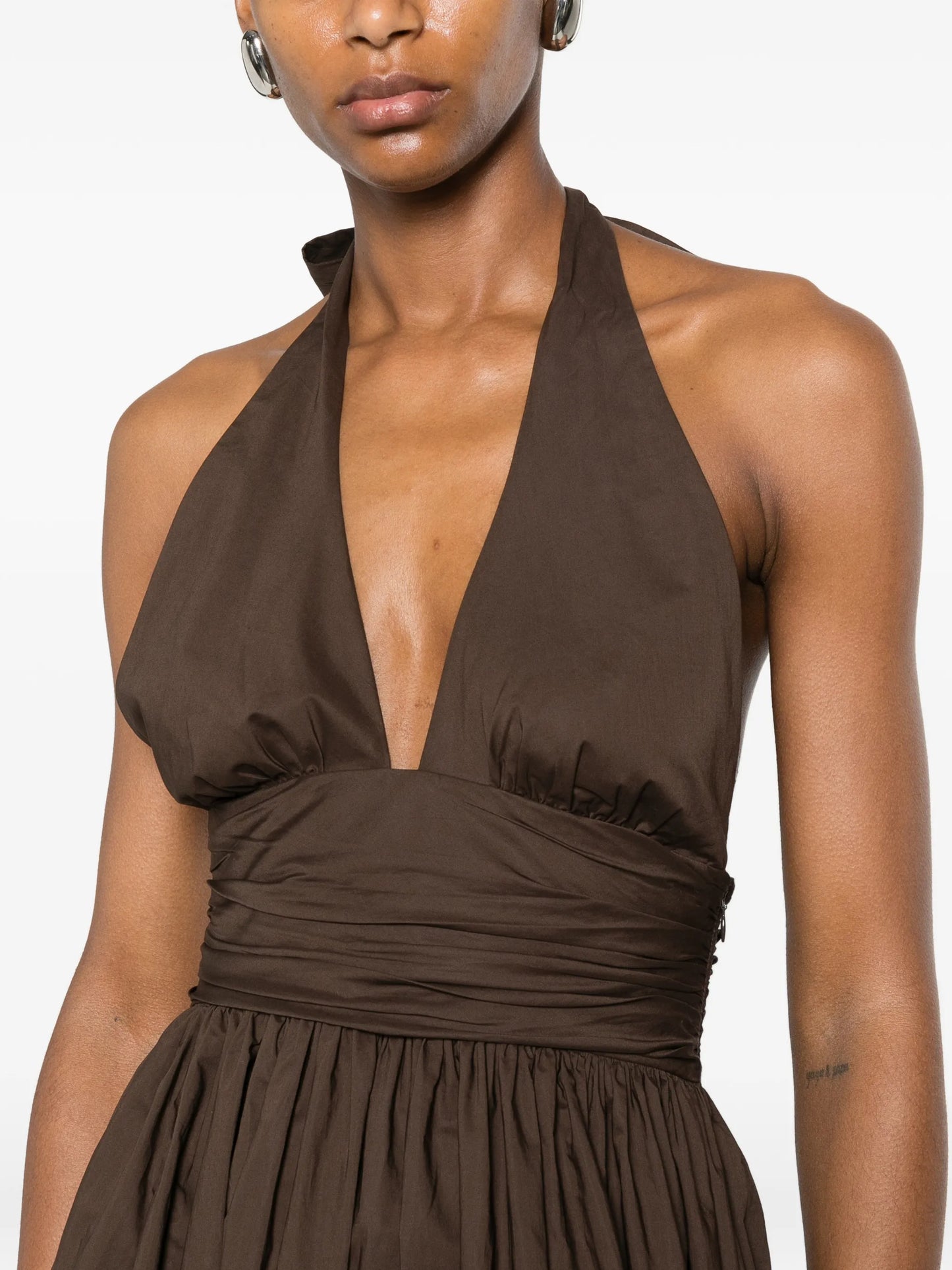 halterneck midi dress