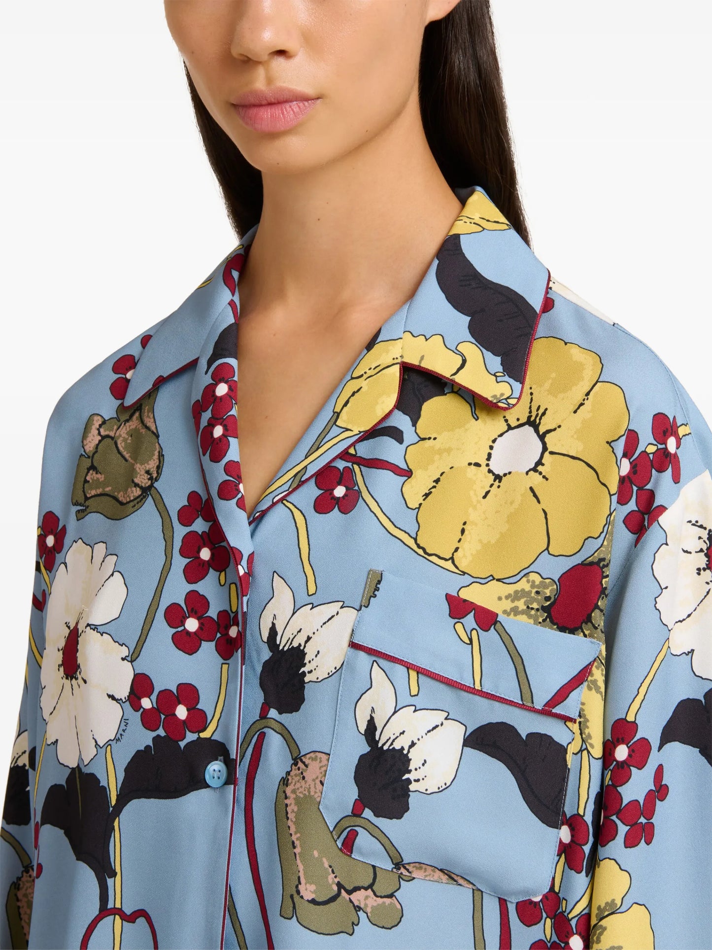 floral-detail long-sleeve shirt