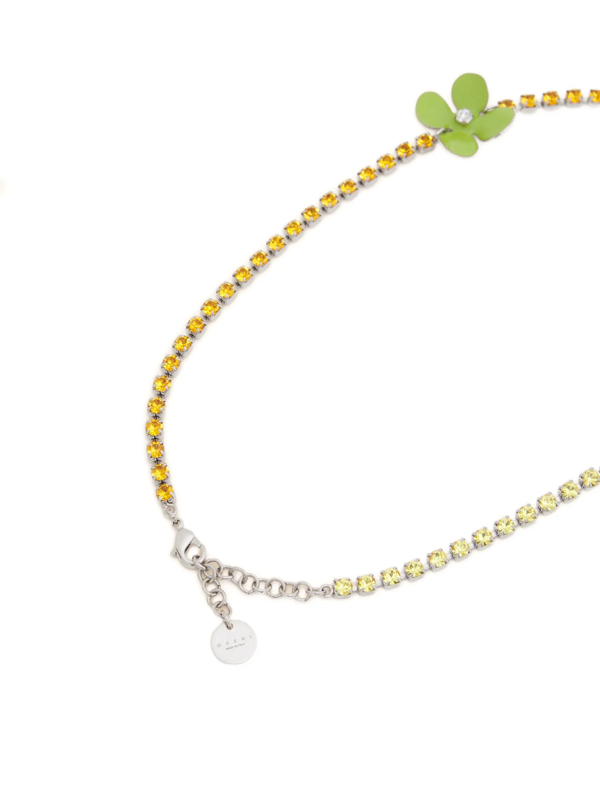 flower-embellishment rhinestone necklace