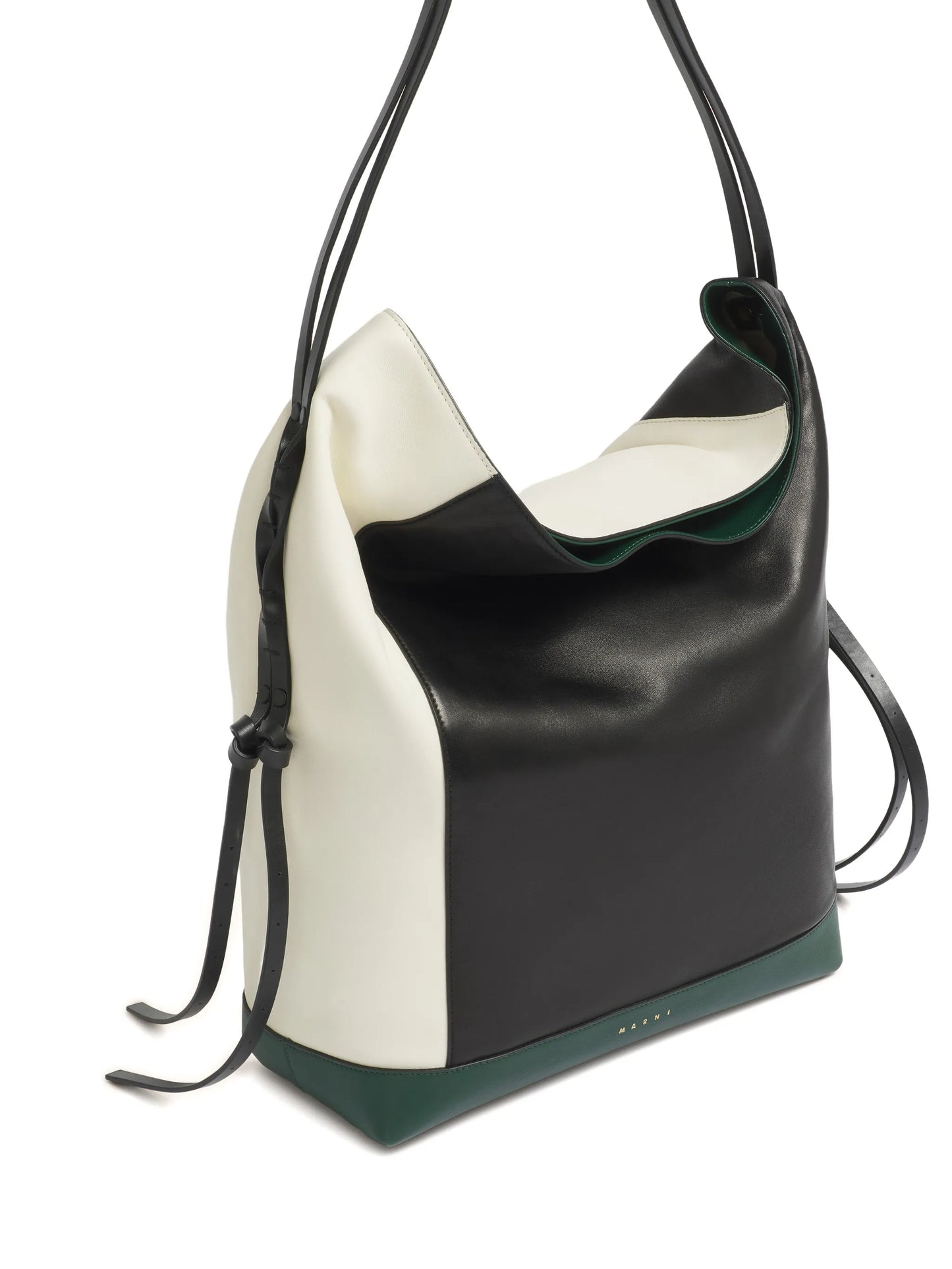 colour-block split-handle shoulder bag