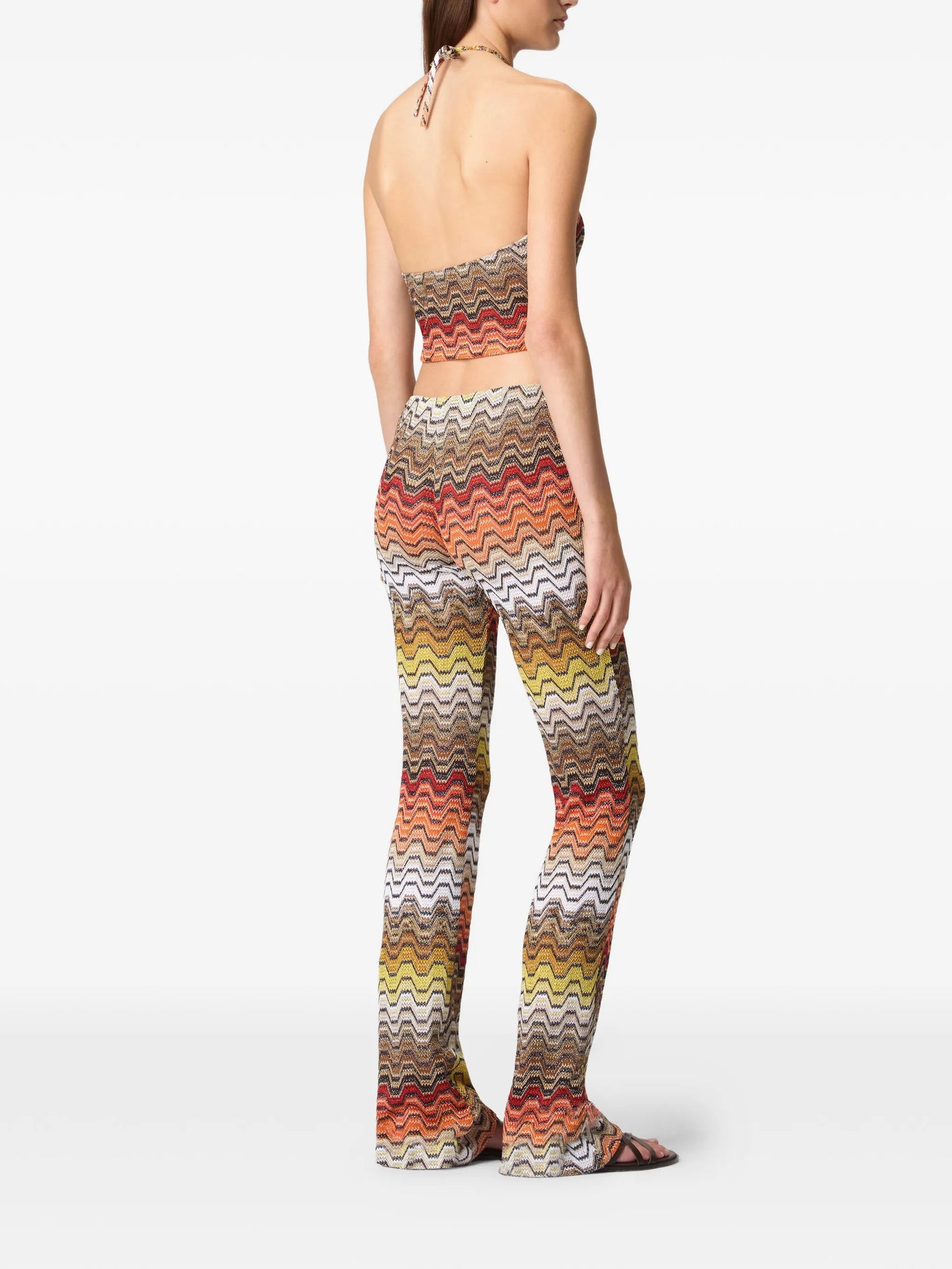 patterned halter-neck top
