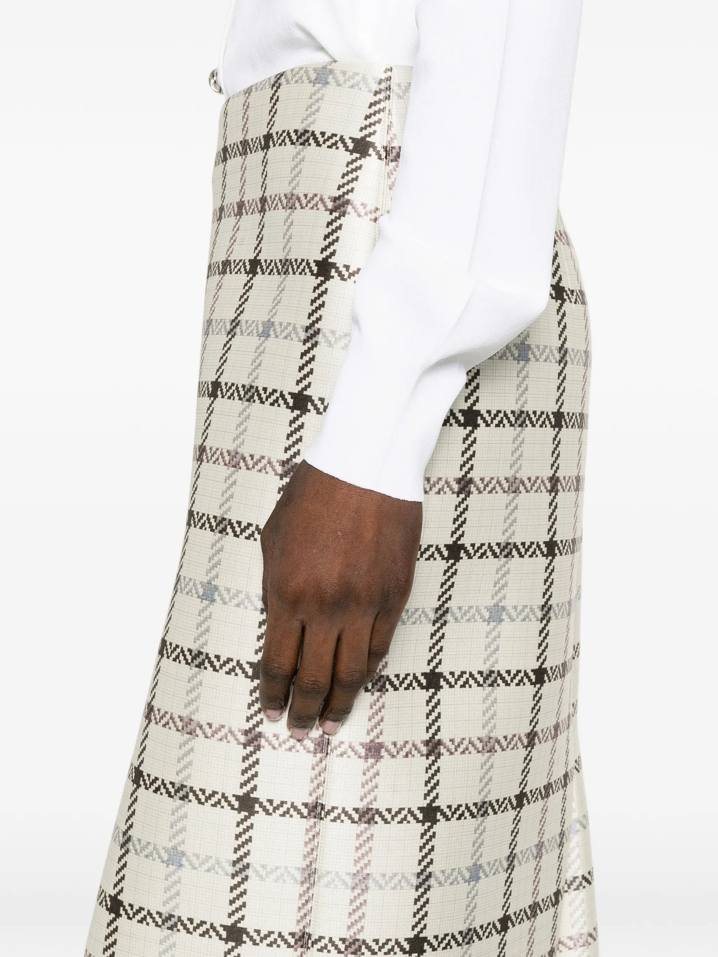 plaid midi skirt