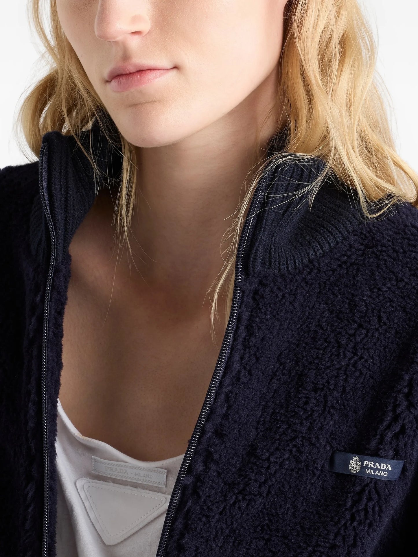 fleece logo-detail jacket