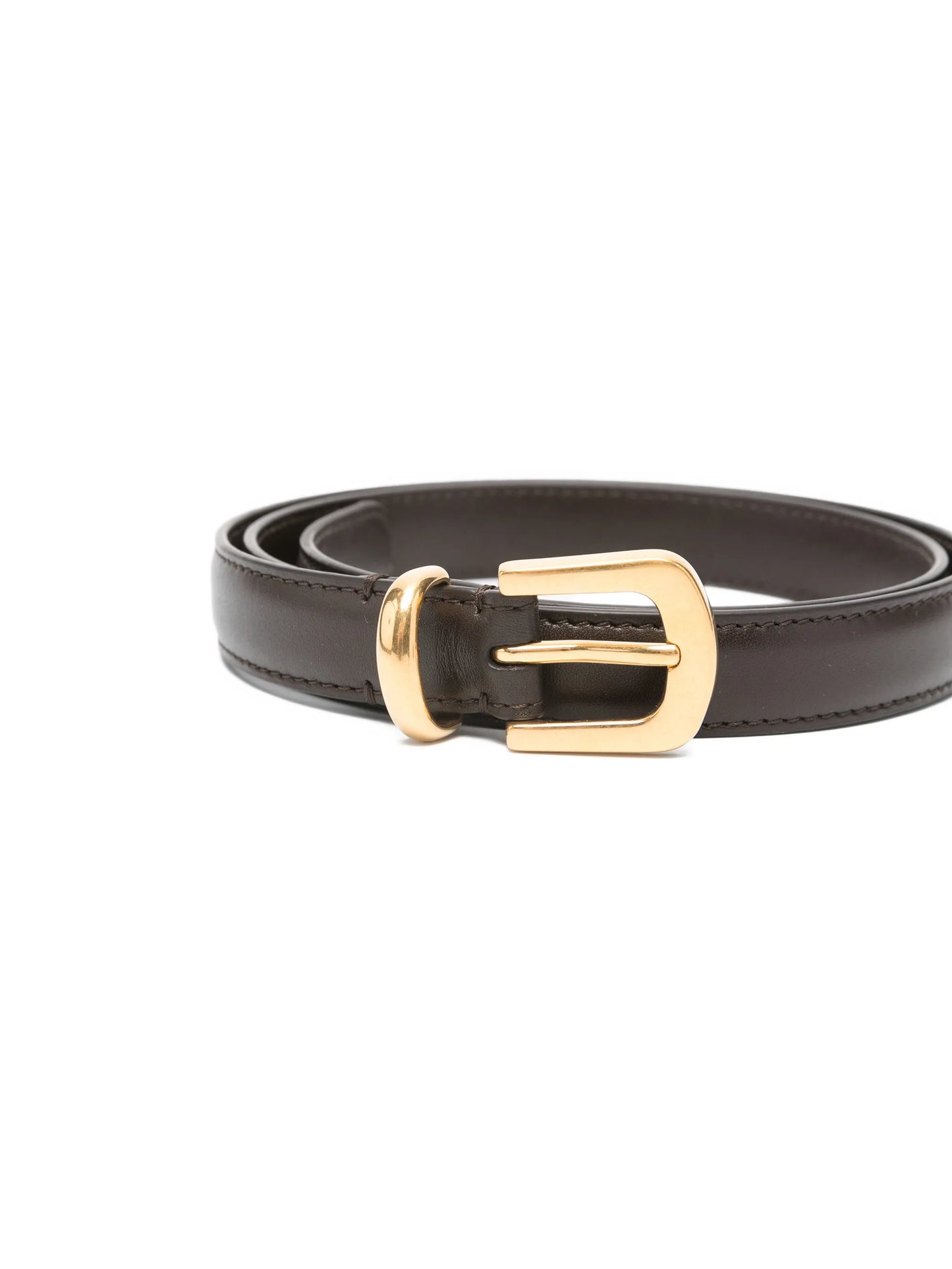 Ring buckle leather belt