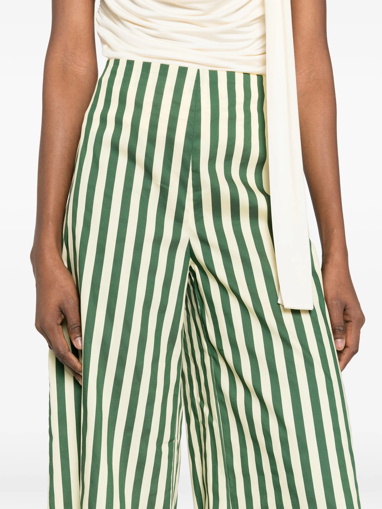 striped poplin trousers