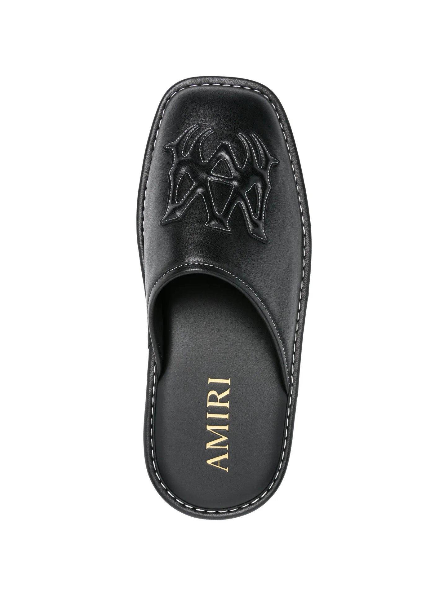 Ma appliqué leather slippers