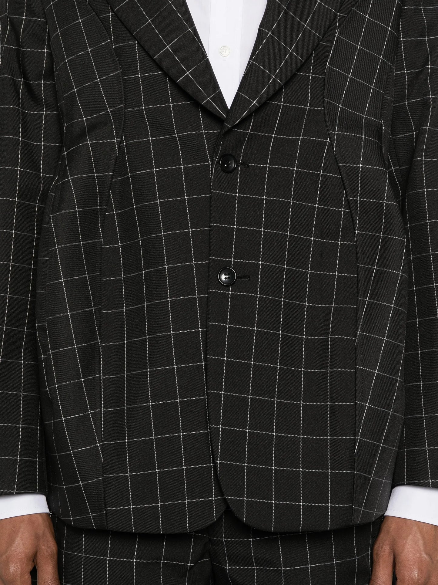 windowpane check tailored blazer