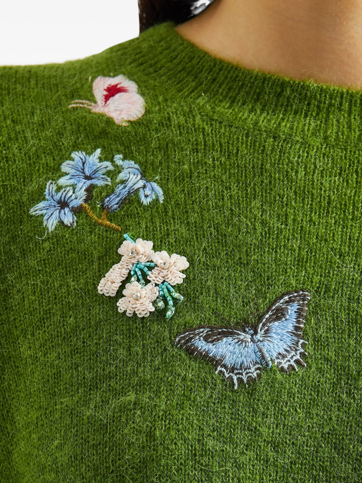embellished crew-neck sweater