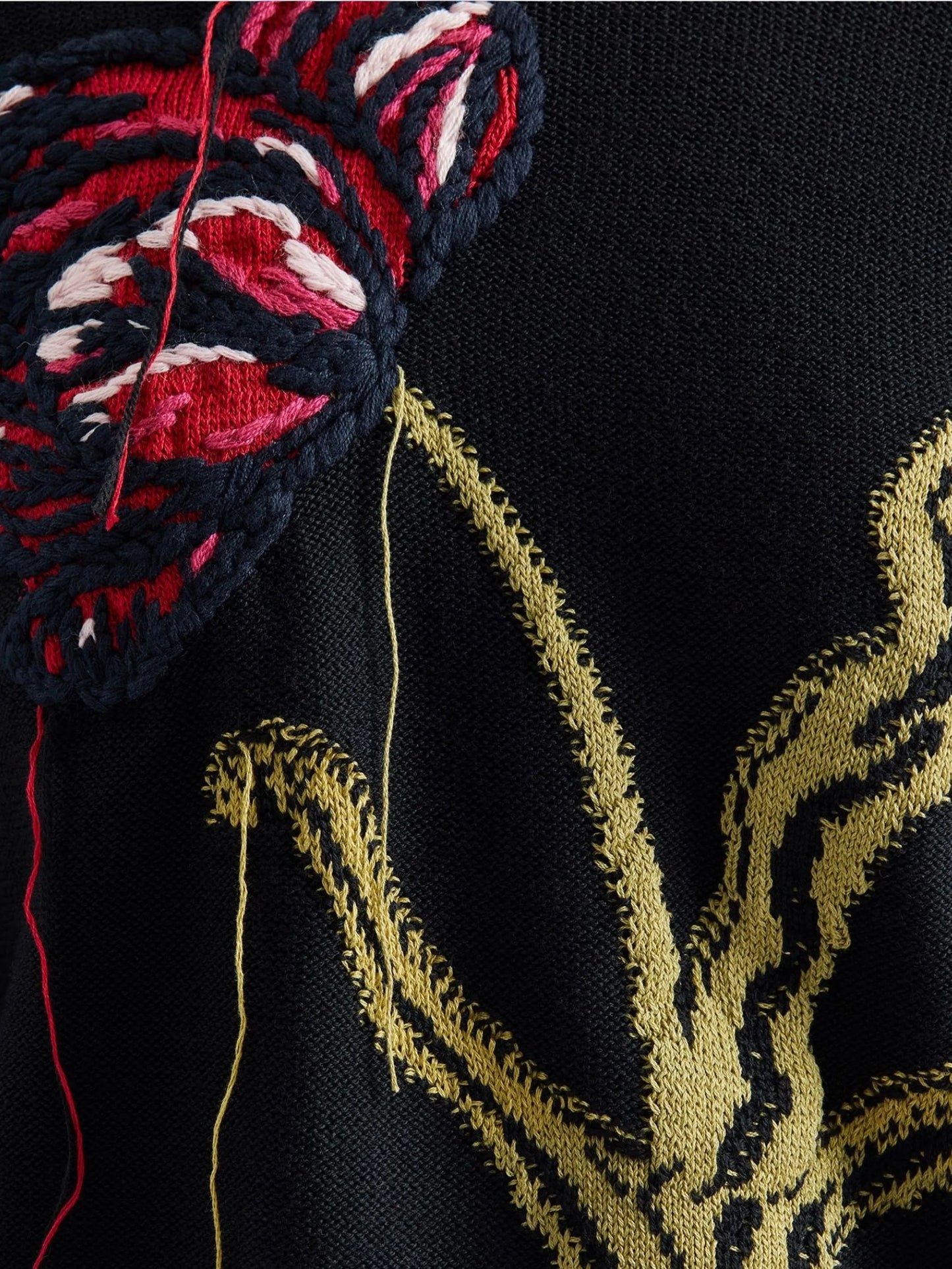 floral-intarsia crew-neck sweater