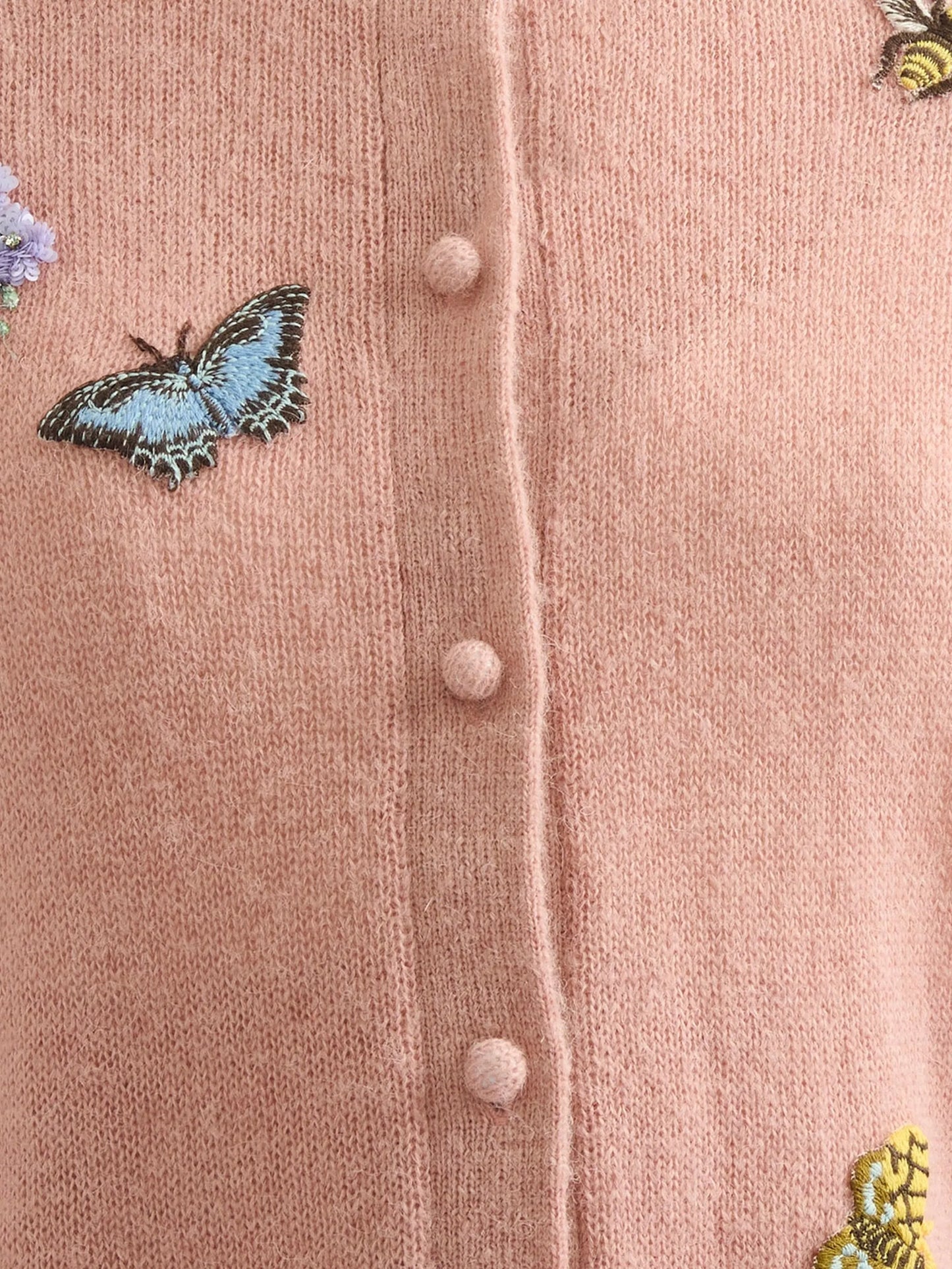 embellished crew neck cardigan