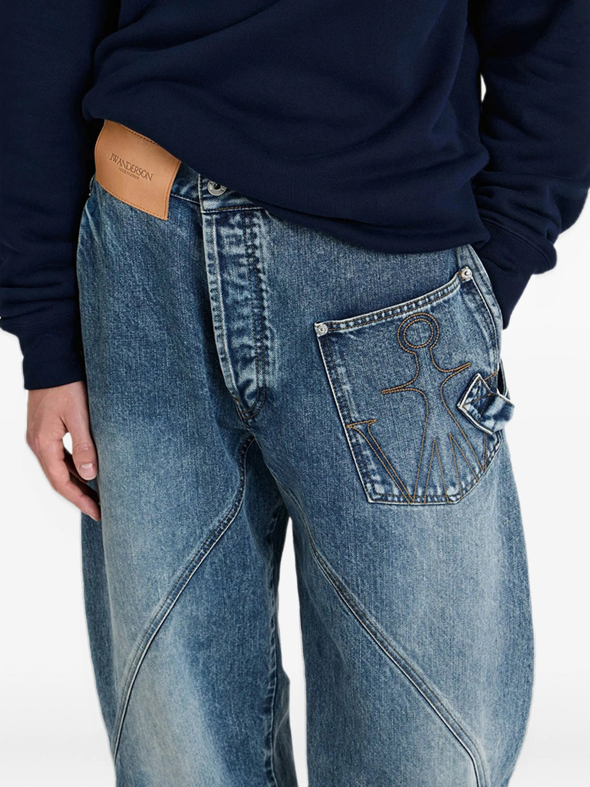 panelled wide-leg jeans