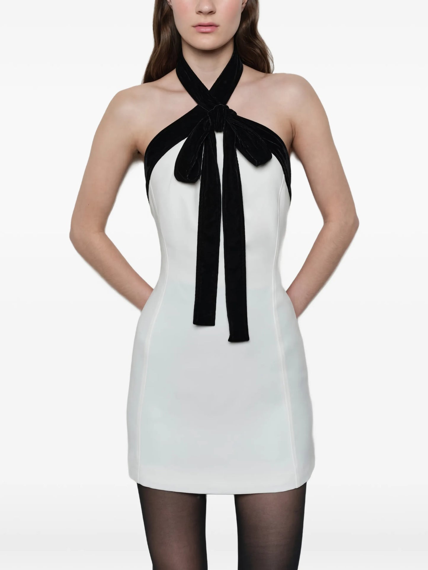 Jolie velvet-tie mini dress