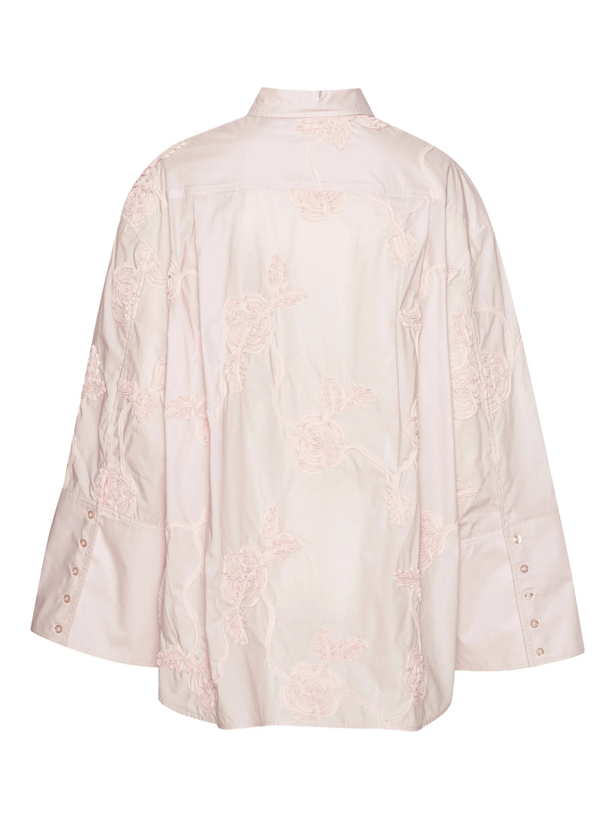 flower-appliqué oversized shirt